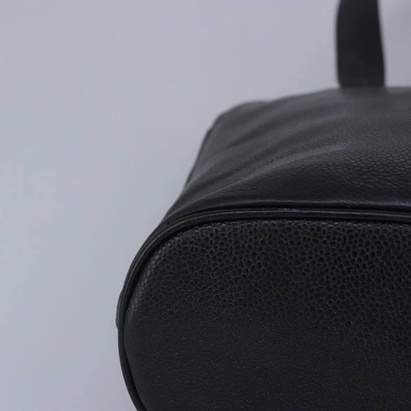 CHANEL COCO Mark Tote Bag Caviar Skin Black Gold CC Auth yk15761 - Picture 9 of 16